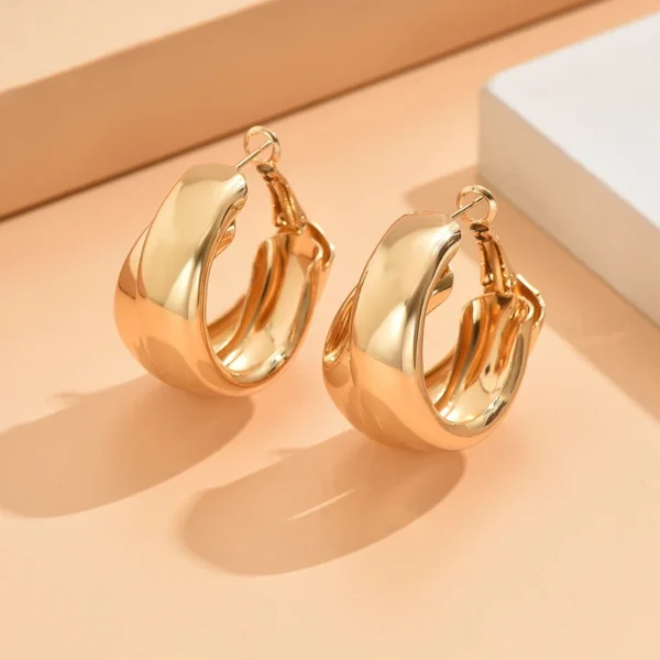 Chunky Hoop Earrings - Image 3