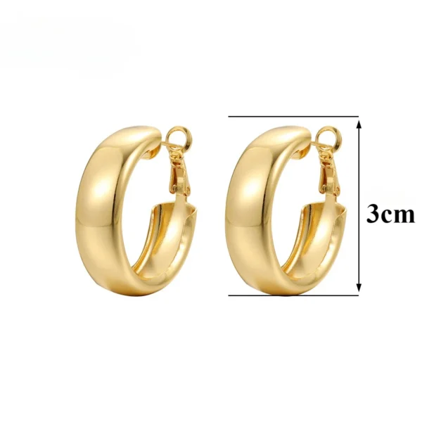 Metal Hoop Earrings - Image 3