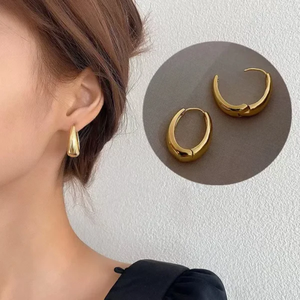 Metal Hoop Earrings - Image 2